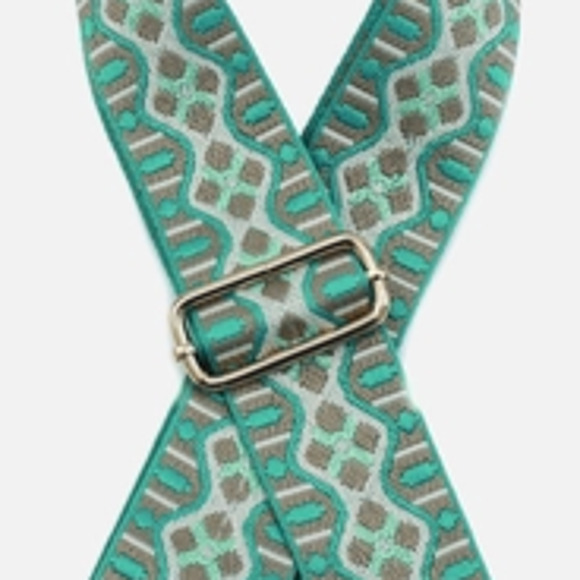 Wave Adjustable Crossbody Bag Purse Guitar Strap Turquoise - Picture 2 of 2